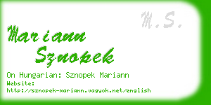 mariann sznopek business card